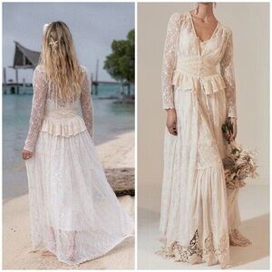 X Small lace duster robe